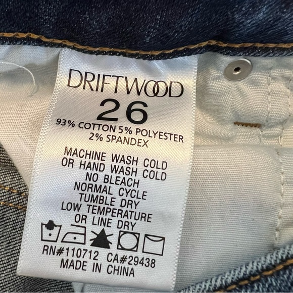 Driftwood Jackie Chevron Embroidered Skinny Jeans sz 26 - Picture 10 of 14